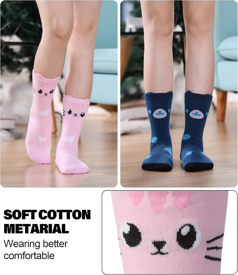SDBING Womens Cat Socks Cute Gifts Animal Soft Breathable Thin Cotton Casual Crew Socks 5 Pairs - Image 2
